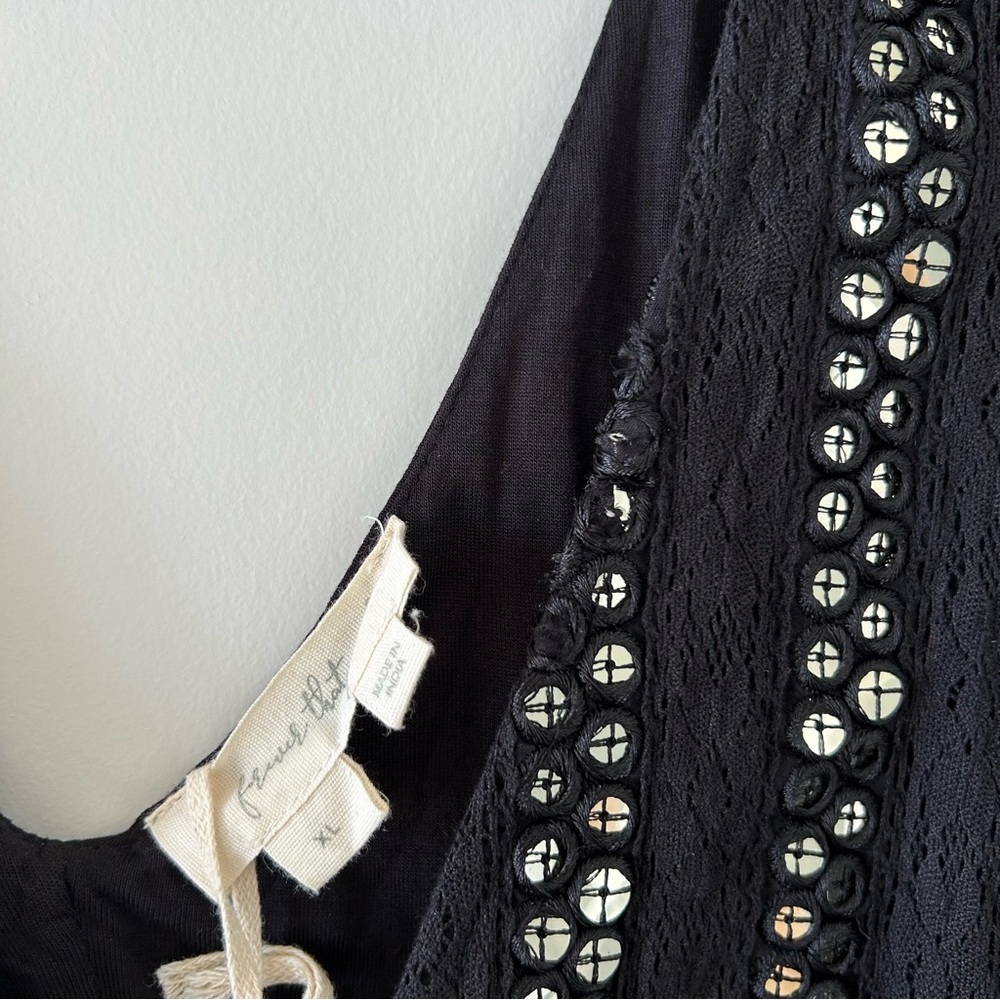 Anthropologie Black Sequin Embellished Top - Picture 9 of 12